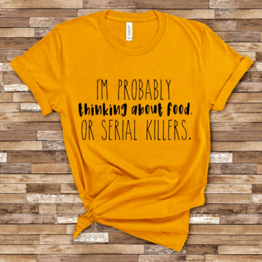 Boutique Unisex Mustard Serial Killer Shirt